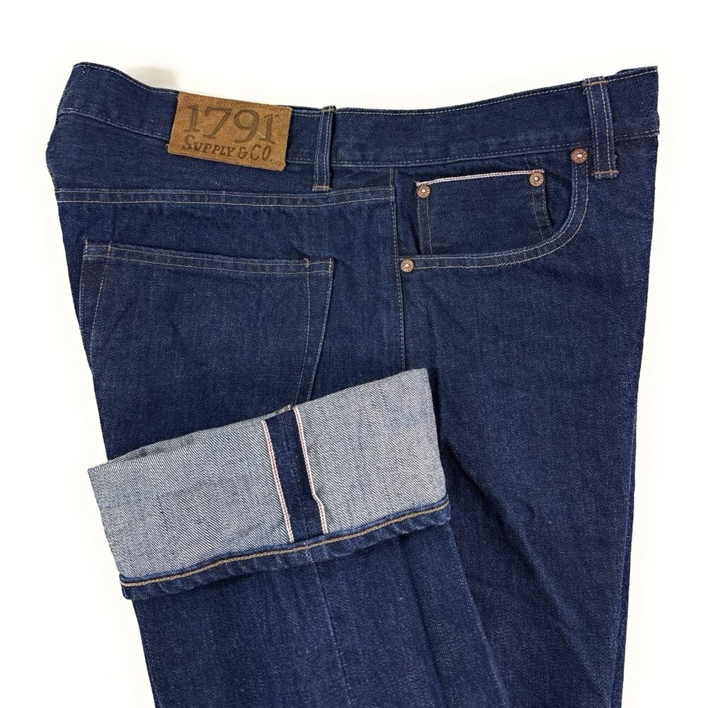 1791 Supply Co Mens Jeans Sz 36x33 Selvedge Denim Classic Straight Leg USA Made